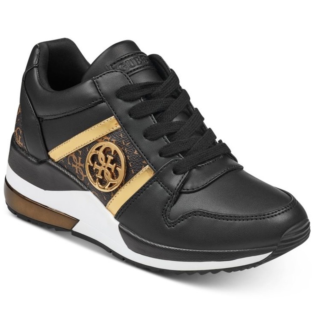 Stylish Black and Gold Women's Sneakers